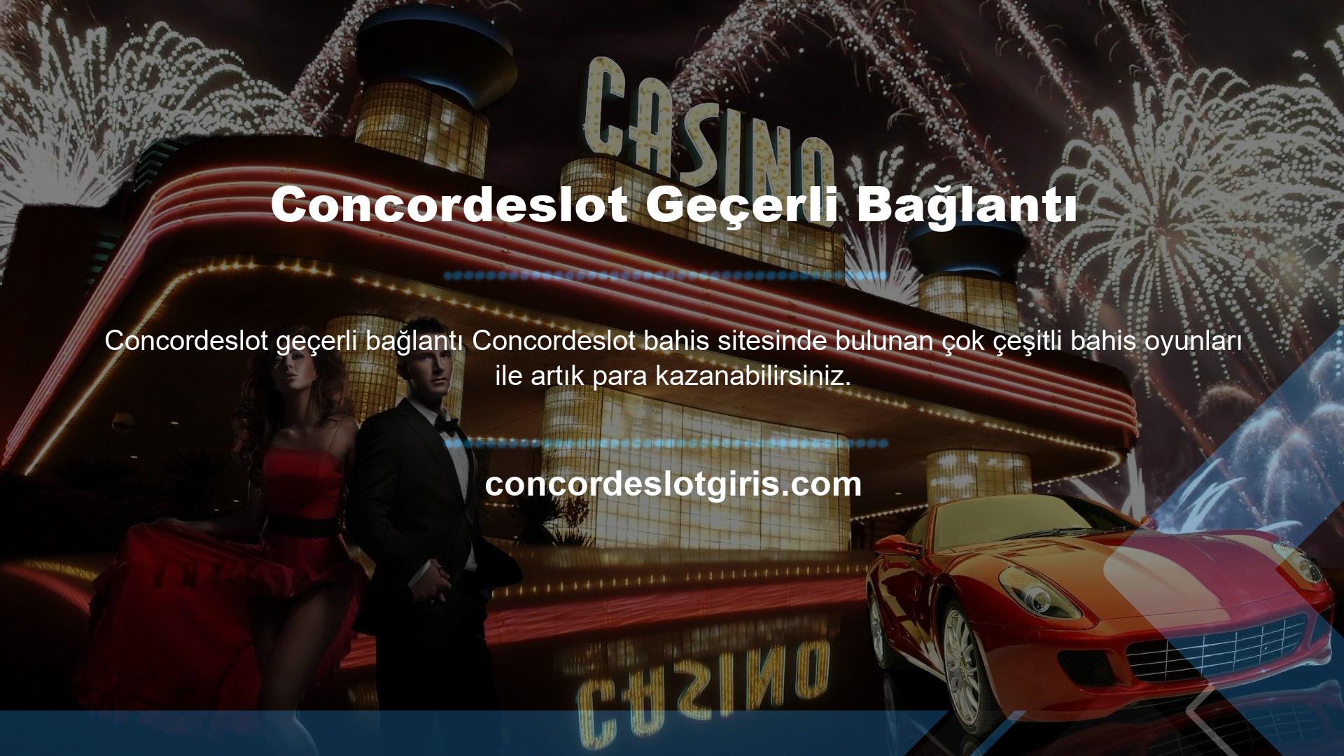 Concordeslot sitesi ayrıca canlı spor bahislerinden canlı casino oyunlarına kadar bol bol aksiyon sunmaktadır